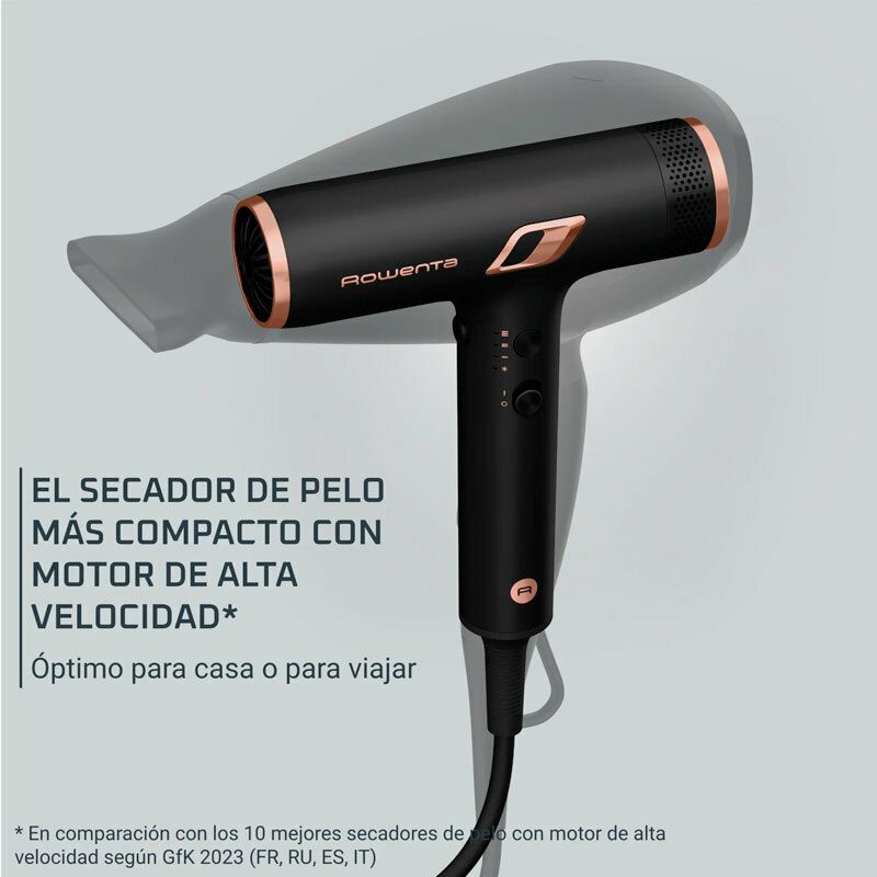 Secador Rowenta HY8310F0 – 1700 W, Motor digital BLDC, Iónico anti-frizz