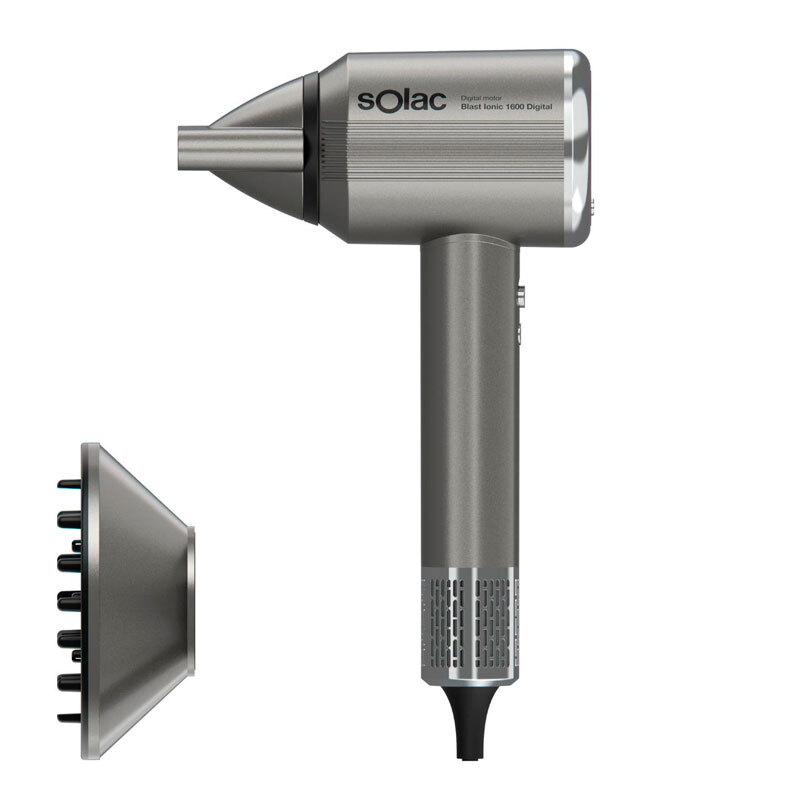 Secador iónico Solac SB7950 – 1600W, Motor digital 110.000 rpm, Control inteligente 9 combinaciones