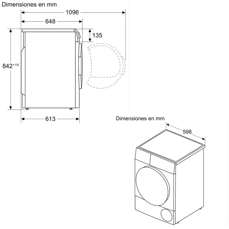 Secadora Balay 3SB080BE – 8 kg, Bomba de calor, Sensor de humedad