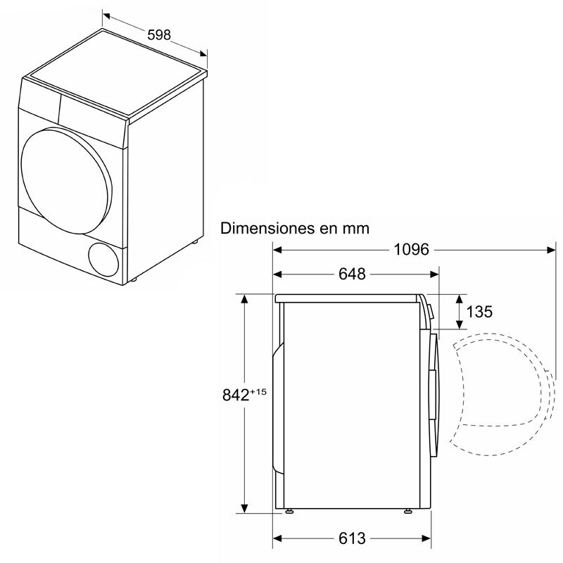 Secadora Balay 3SB582BE – 8 kg, Bomba de calor, Sensor de humedad