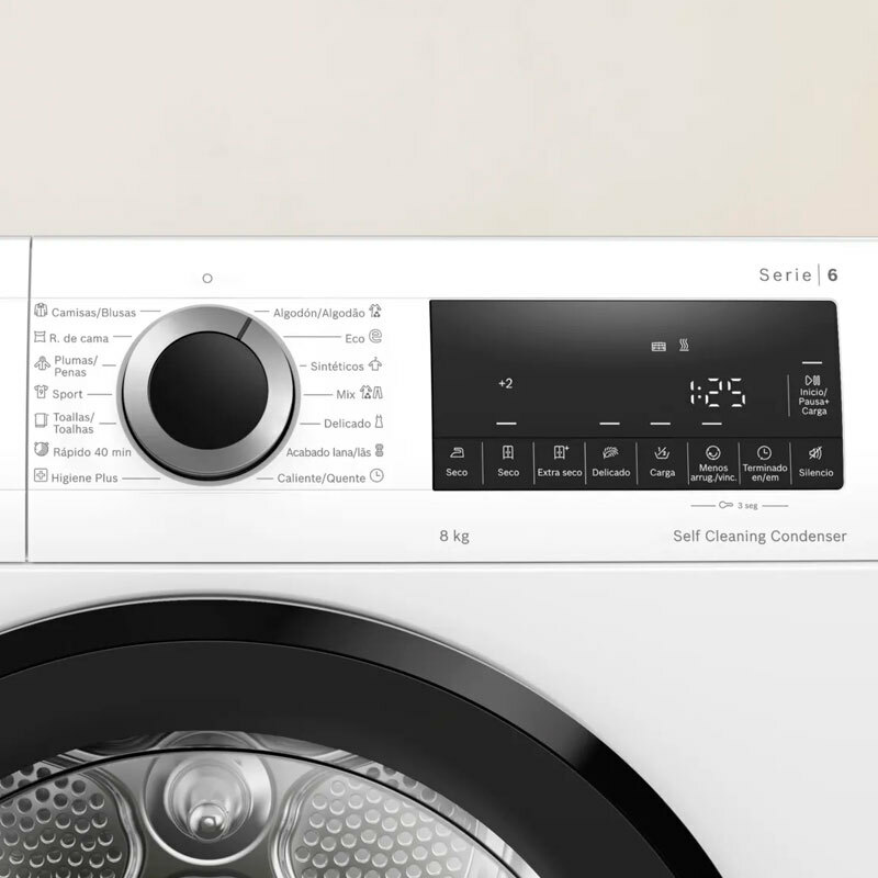 Secadora Bosch Serie 6 WQG235D1ES – 8 kg, Bomba de calor, AutoDry
