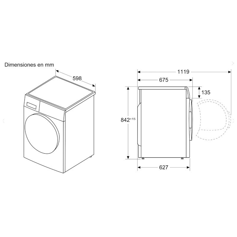 Secadora Bosch WRB247D0ES Serie 8 – Bomba de calor A, 9 kg, Home Connect