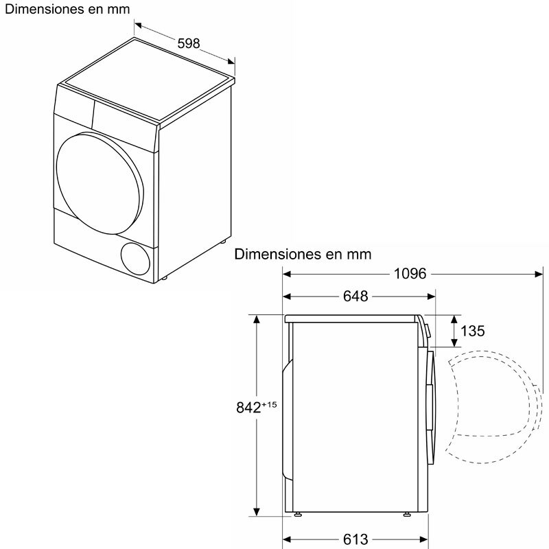 Secadora Bosch WTR85V00ES – 8 kg, Bomba de calor, AutoDry