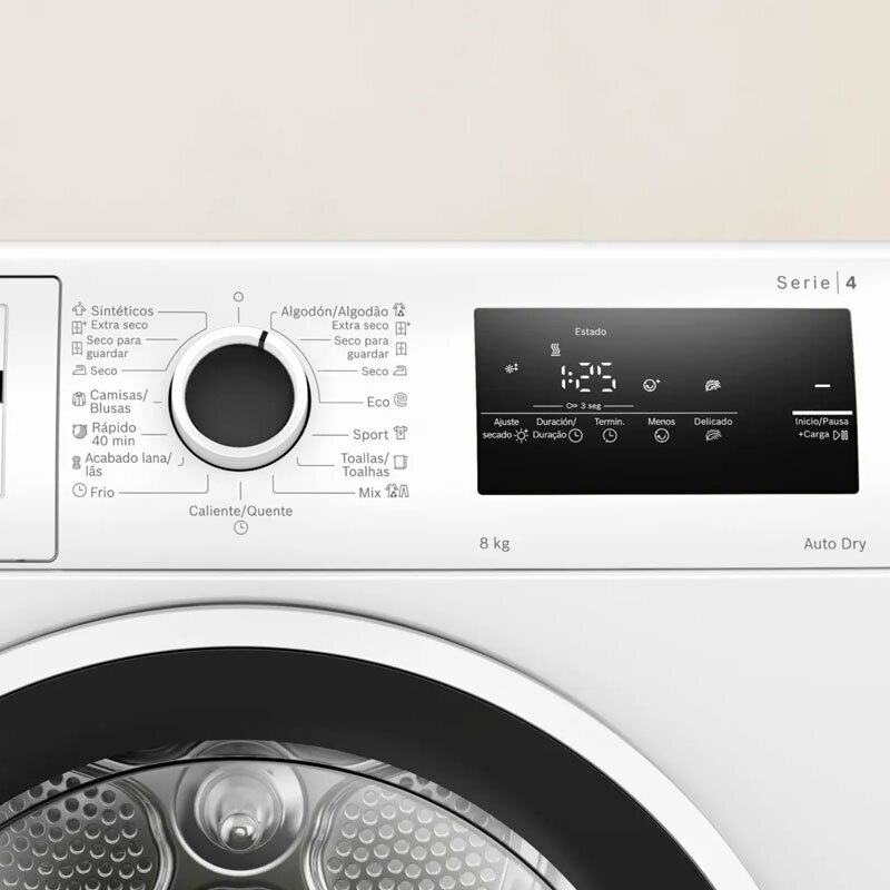 Secadora Bosch WTR85V00ES – 8 kg, Bomba de calor, AutoDry