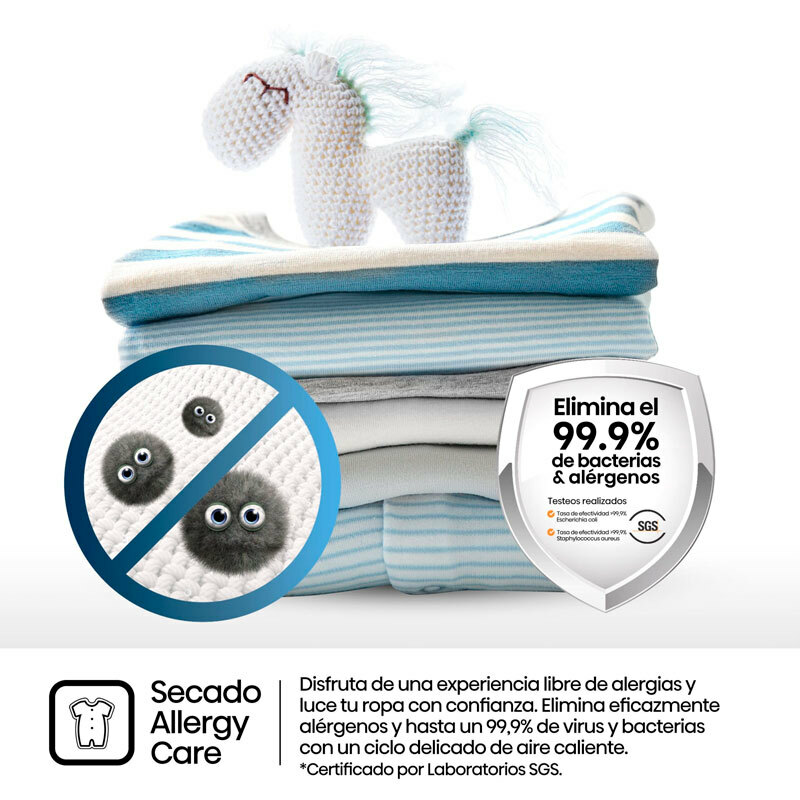 Secadora de carga frontal Hisense DHQE800BW2 – 8 kg, Bomba de calor, Clase A++