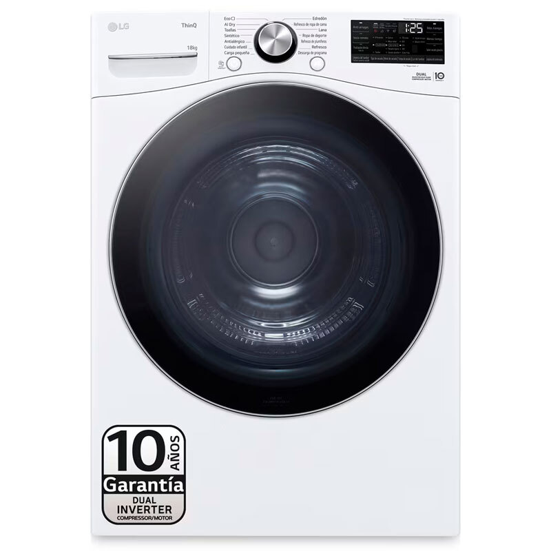 Secadora LG RH18U8AVCW – 18 kg, Bomba de calor, AI Dry