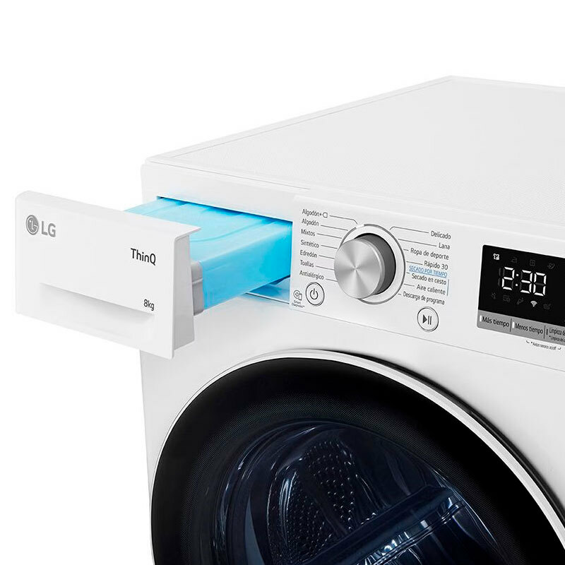 Secadora LG RH80V9AV4N – 8 kg, Bomba de calor Dual Inverter, Wi‑Fi ThinQ