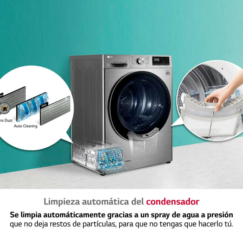 Secadora LG RH90V9PV2N – 9 kg, Bomba de calor, Wi‑Fi ThinQ
