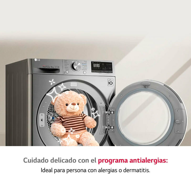 Secadora LG RH90V9PV2N – 9 kg, Bomba de calor, Wi‑Fi ThinQ