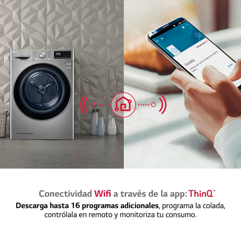 Secadora LG RH90V9PV2N – 9 kg, Bomba de calor, Wi‑Fi ThinQ