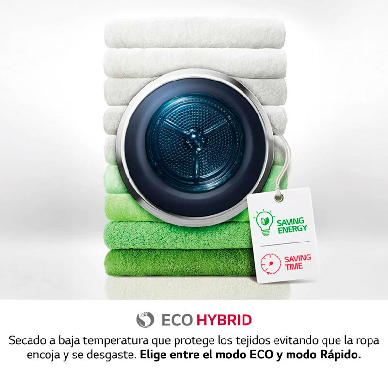 Secadora LG RH90V9PV2N – 9 kg, Bomba de calor, Wi‑Fi ThinQ