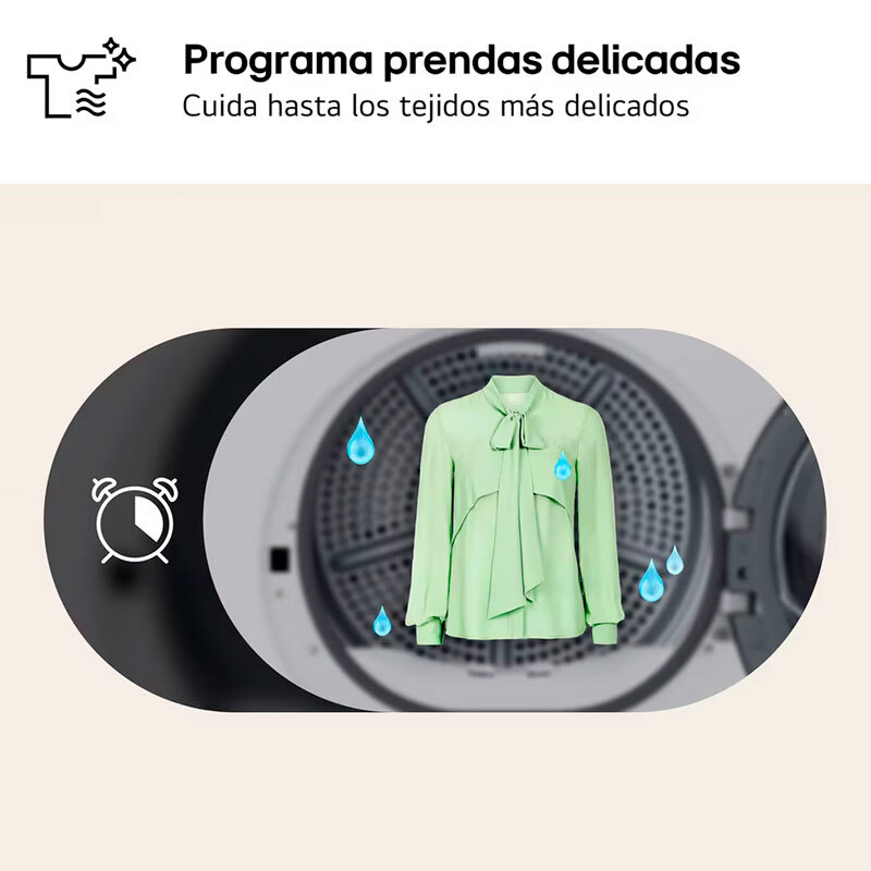 Secadora Bomba de Calor LG RHA1008NDK – 8 kg, A++, Libre instalación