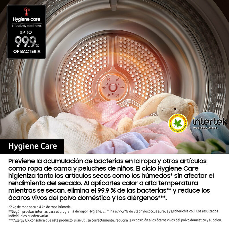 Secadora Samsung DV90DG52A0ABEC – 9 kg, Bomba de calor, WiFi