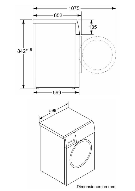 Secadora de ropa Siemens WT45M260ES – Bomba de calor, 8 kg, A++