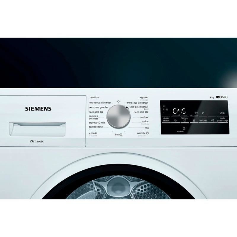 Secadora de ropa Siemens WT47R461ES – Bomba de calor, 8 kg, A+++