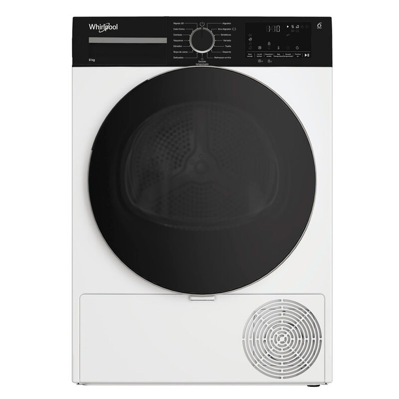 Secadora Whirlpool CWSD83MWBSES – 8 kg, Bomba de calor, 15 programas