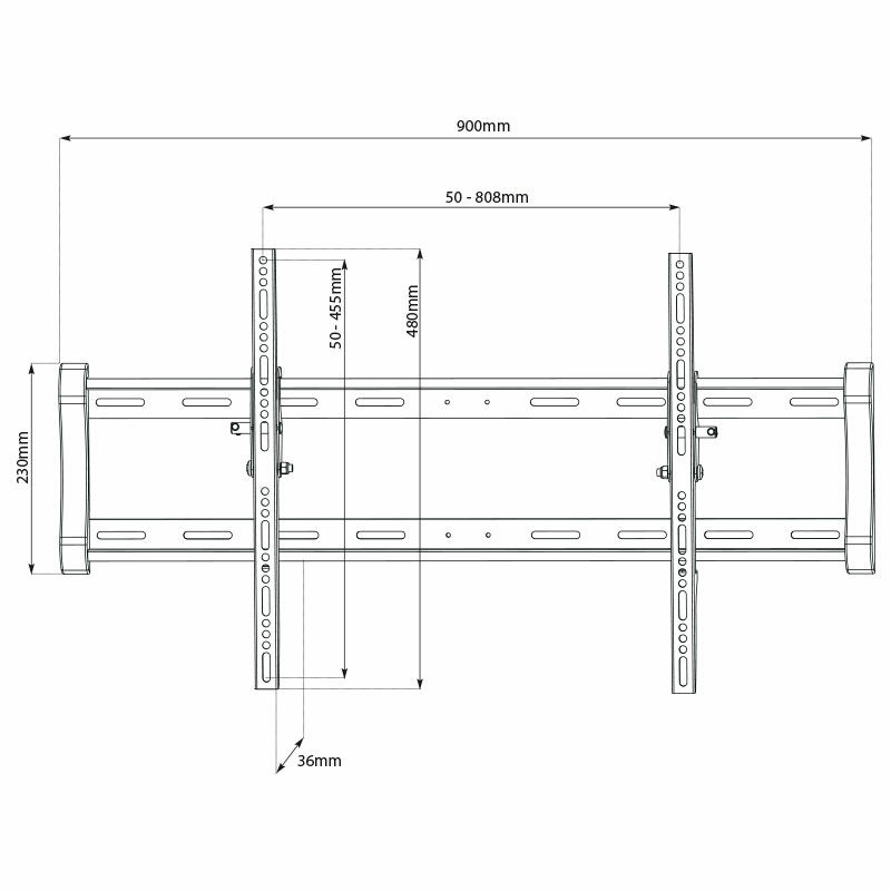 Soporte de pared TV Vivanco BTI 6080 – Hasta 85", Perfil bajo 3,6 cm, Inclinable 12°