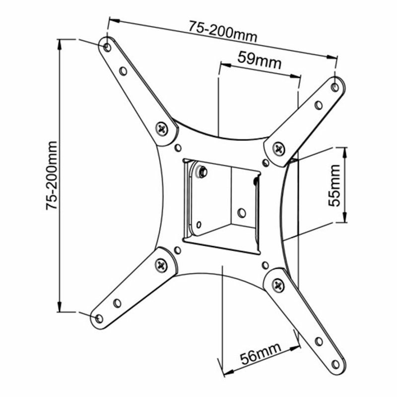 Soporte TV de pared articulado Vivanco WAP 410 – 23–55", 45 kg, VESA 100–400