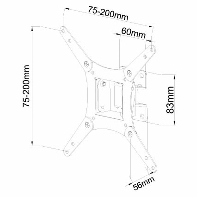 Soporte de pared TV Vivanco WM 3215 – 10–32'', inclinable y giratorio, VESA 200x200