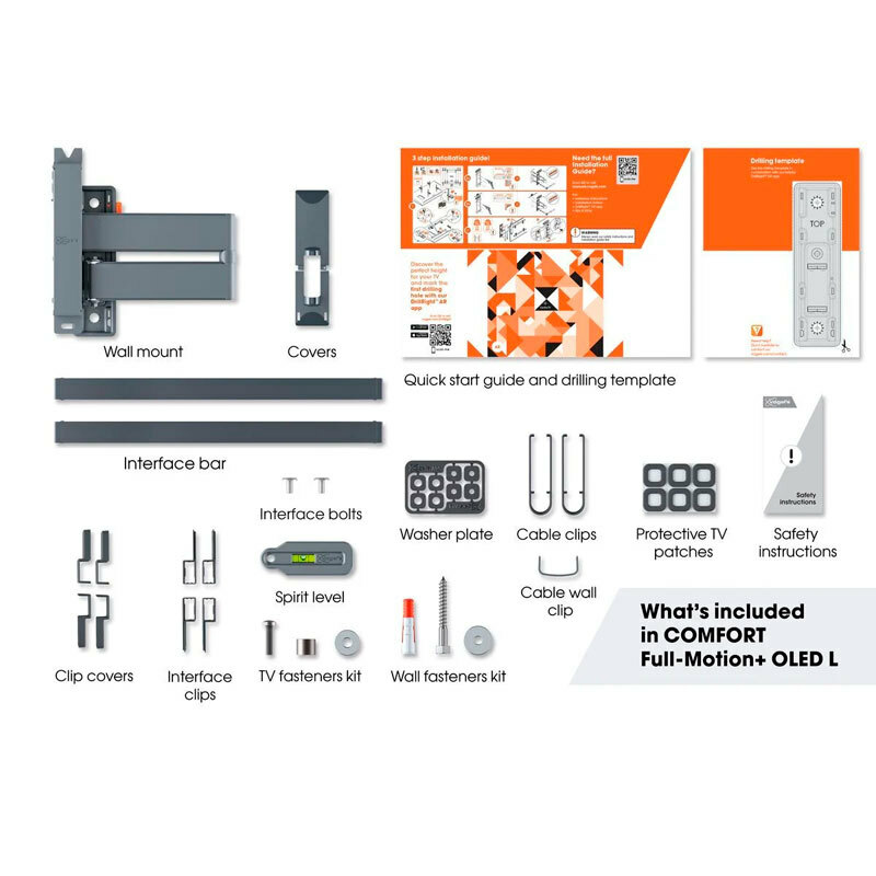 Soporte de pared Full-Motion Vogel's TVM 3663 – 40–77" OLED, Giro 180° e inclinación ±20°, Carga 35 kg