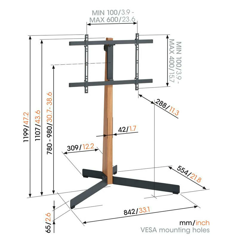 Soporte de pie Vogels TVS 3695 – 40–77 pulgadas, Ajuste de altura, Giro 90°