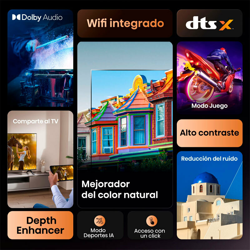 Televisor Hisense 32A4Q – 32" HD, Smart VIDAA, Modo juego