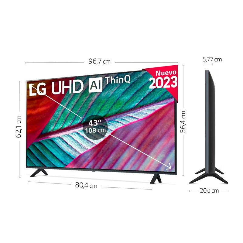 Smart TV LG 43UR78006LK – 43" 4K UHD, α5 Gen6, webOS 23