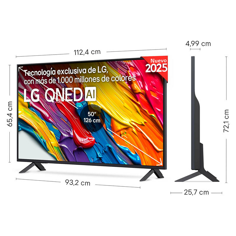 Televisor LG 50QNED82A6B – 50" QD Mini LED 4K UHD, α7 AI Gen8