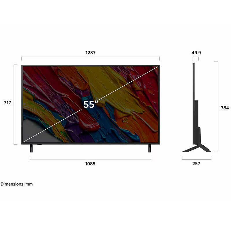 Televisor LG 55QNED82A6B – QNED 4K UHD, α7 AI Gen8, Smart webOS