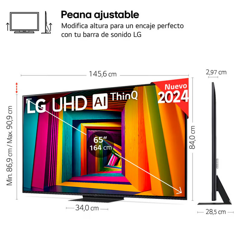 Televisor LED LG 65UT91006LA – 65" 4K UHD, α5 Gen7 AI, webOS 24
