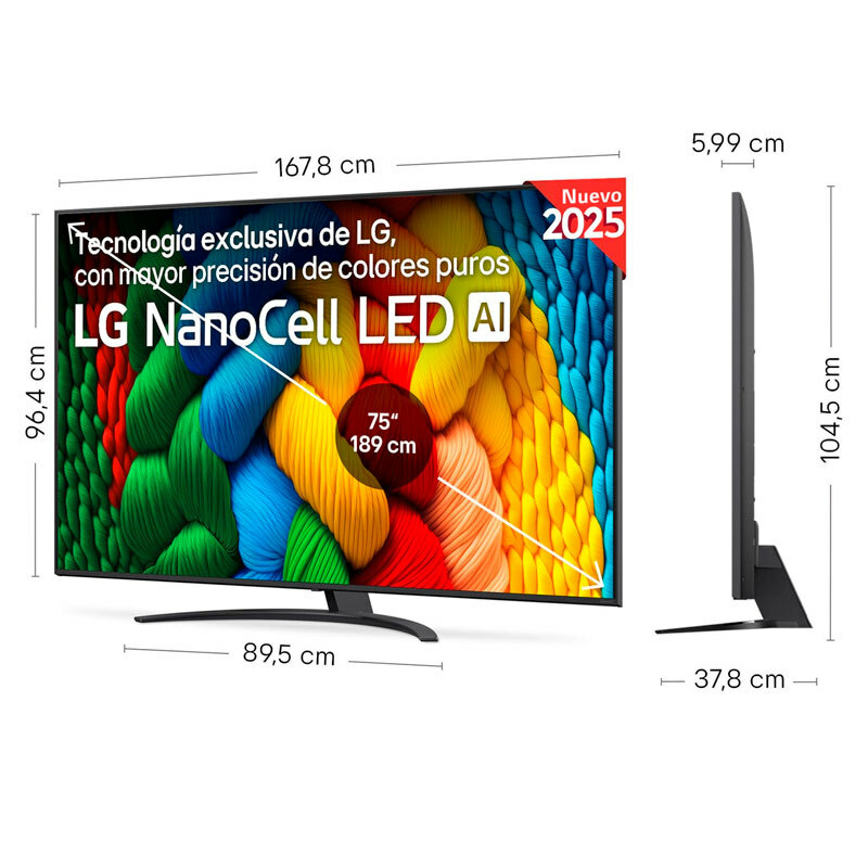 Televisor LG 75NANO81A6A – 75" 4K UHD, NanoCell, webOS