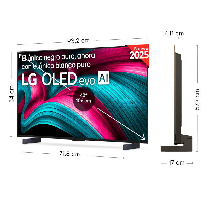 Televisor LG OLED42C54LA – OLED evo 4K, 120 Hz gaming, Dolby Vision y Dolby Atmos