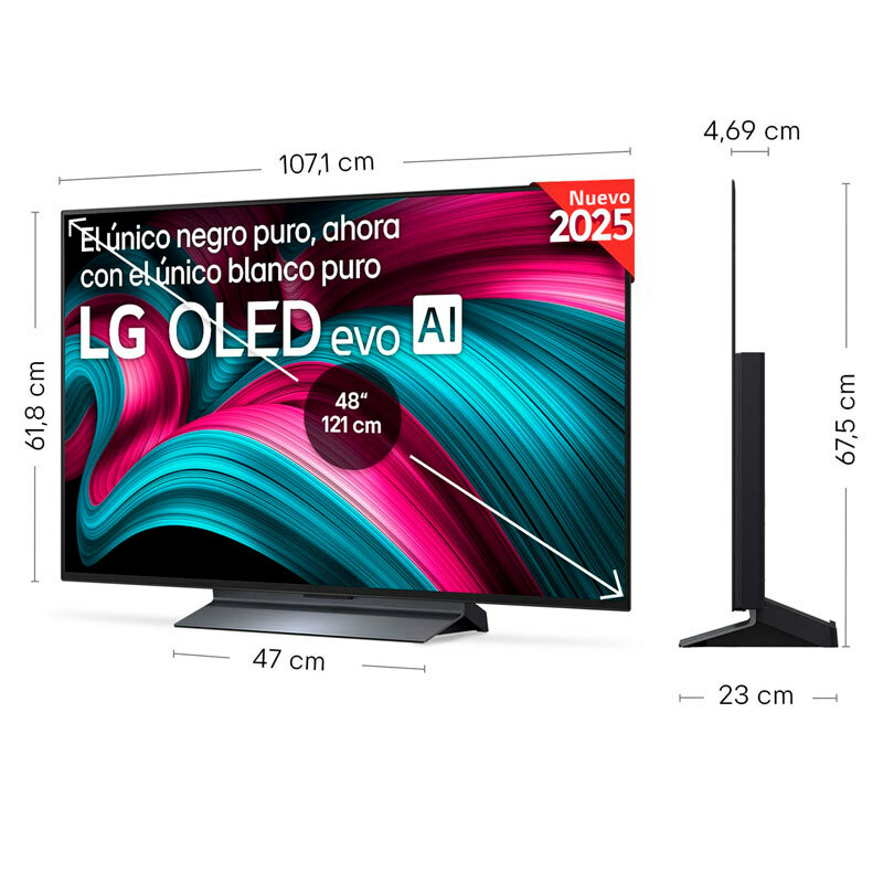Televisor OLED 48" LG OLED48C54LA – OLED evo 4K, α9 Gen8, 120 Hz