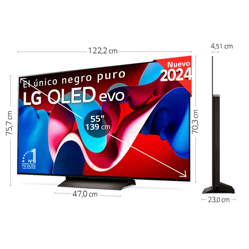 Televisor OLED evo LG OLED55C44LA.AEU – 55", 4K UHD, Dolby Vision