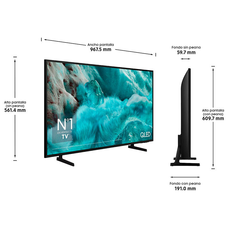 Televisor QLED 43" Samsung TQ43Q7FAAUXXC – 4K UHD, Smart Tizen, Q4 AI
