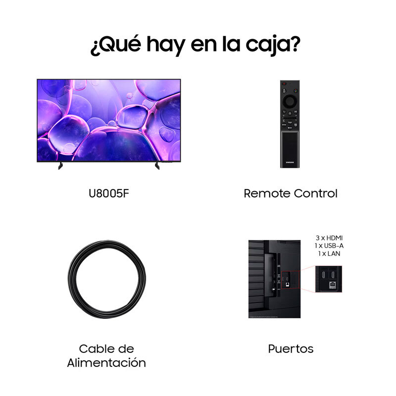 Televisor Samsung TU43U8005FUXXC – 43" 4K UHD, Smart TV Tizen, HDR10+