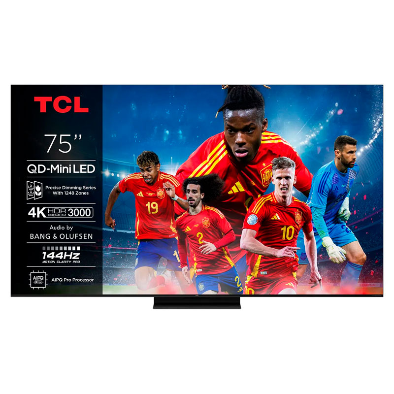 Televisor TCL 75C7K – QD-Mini LED 4K, 144 Hz nativo, Audio Bang & Olufsen 60W
