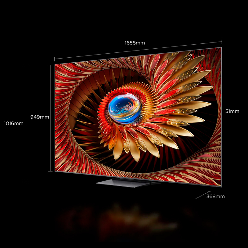 Televisor 75" TCL 75C8K – QD Mini LED 4K, 144 Hz, Audio 90W B&O