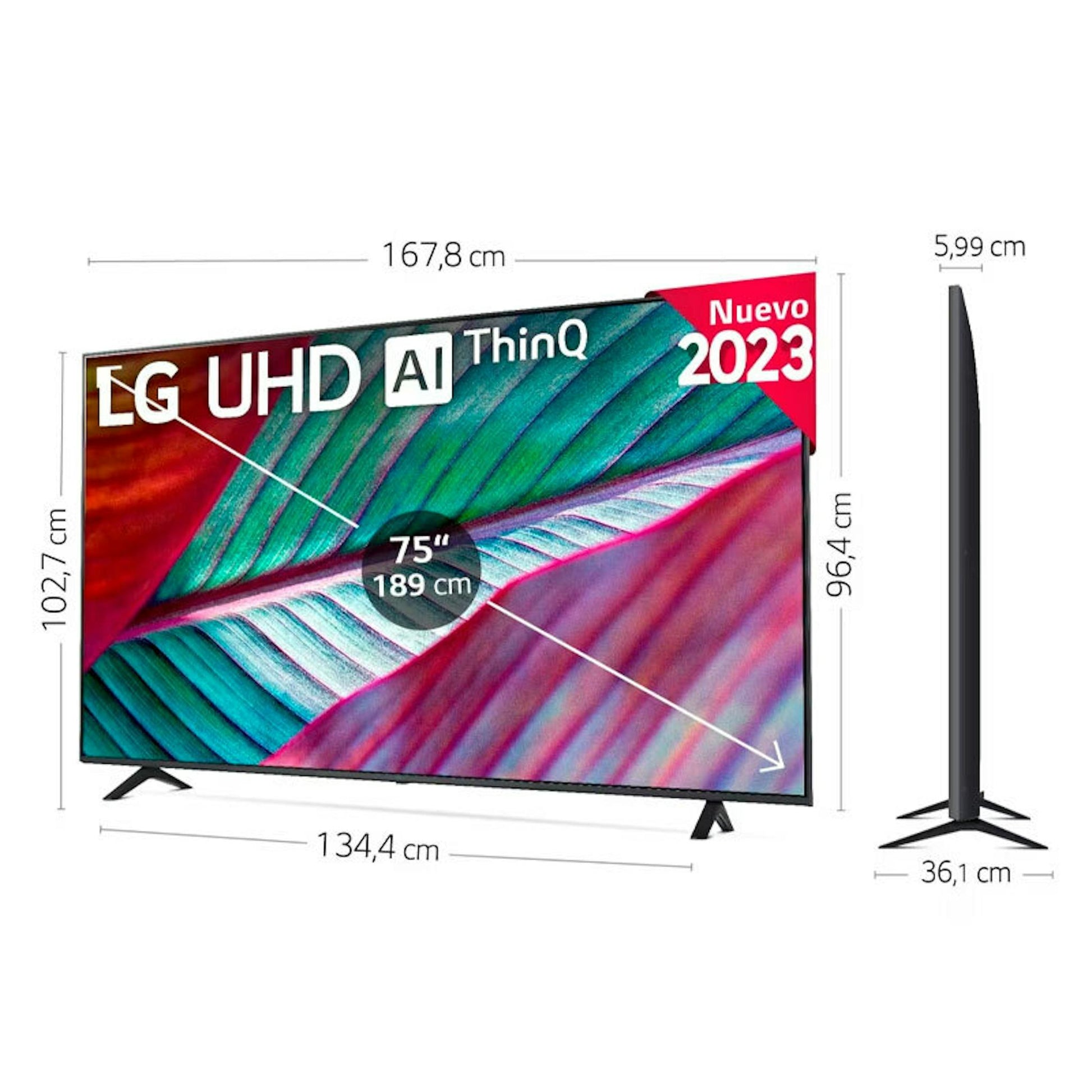 TV LG 75UR78006LK de 75 pulgadas 4K UHD con webOS 23