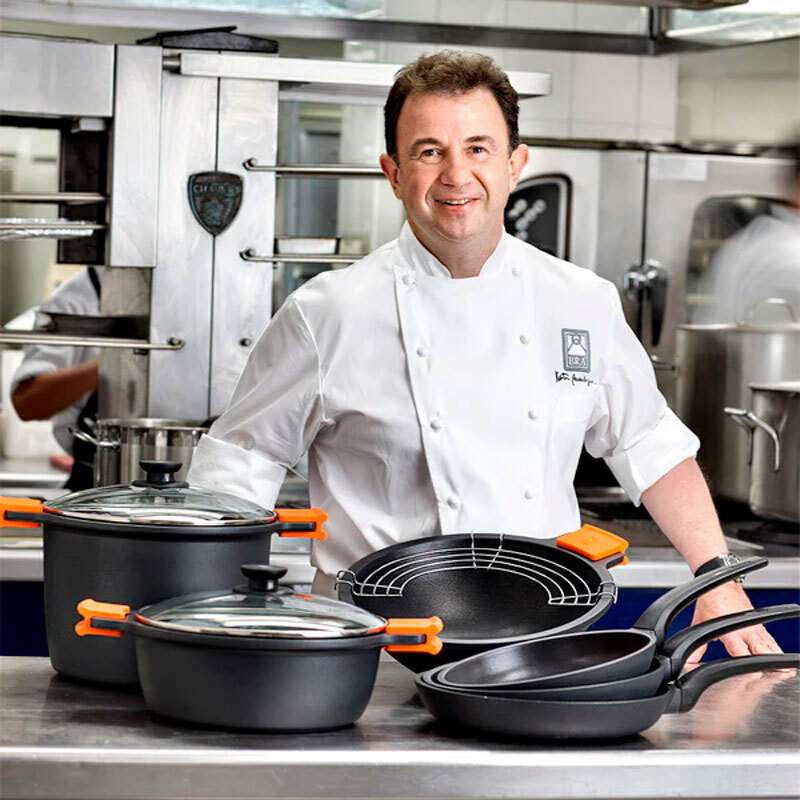 Cacerola alta Bra Efficient A270324 – 24 cm, 4 L, Antiadherente Teflon