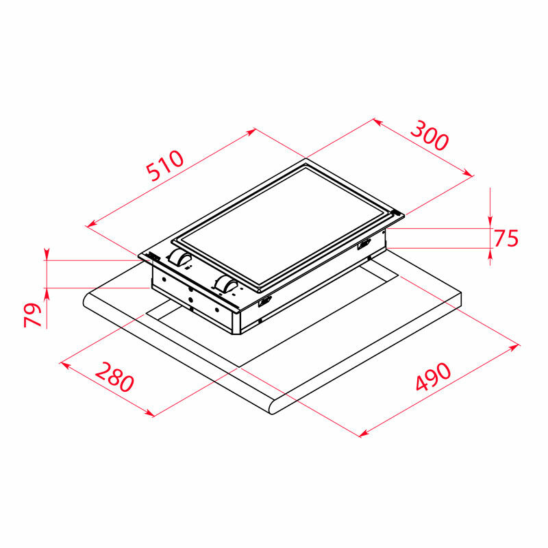 Placa Teppan Yaki Teka YZC 32600 XFL – 2 zonas, 2400 W, cristal negro