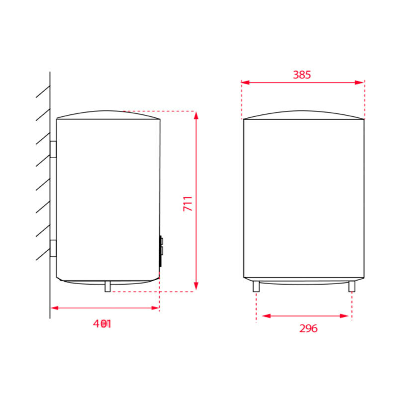Termo eléctrico Teka EWH 50.1 DHH (AQUA 50) – 50 L, Vertical u Horizontal, Control táctil 30–75 ºC
