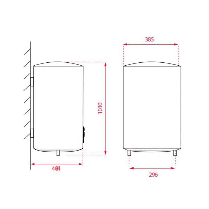 Termo eléctrico Teka EWH AQUA 80 – 80 L, instalable vertical/horizontal, control electrónico