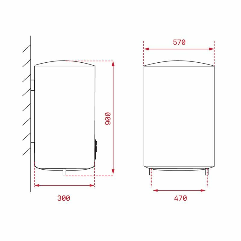 Termo eléctrico Teka EWH 80 D SLIM – 74 L, 2000 W, Control digital