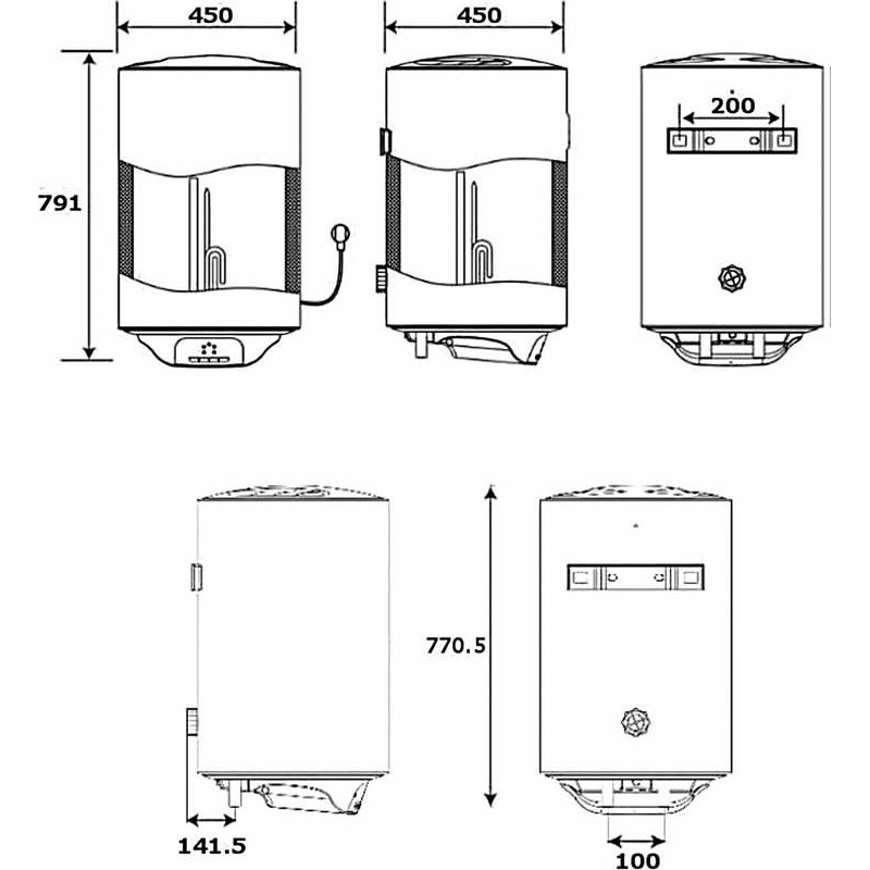 Termo eléctrico vertical Teka EWH 80 VE-D – 80 L, Control electrónico LED, Protección contra sobrecalentamiento