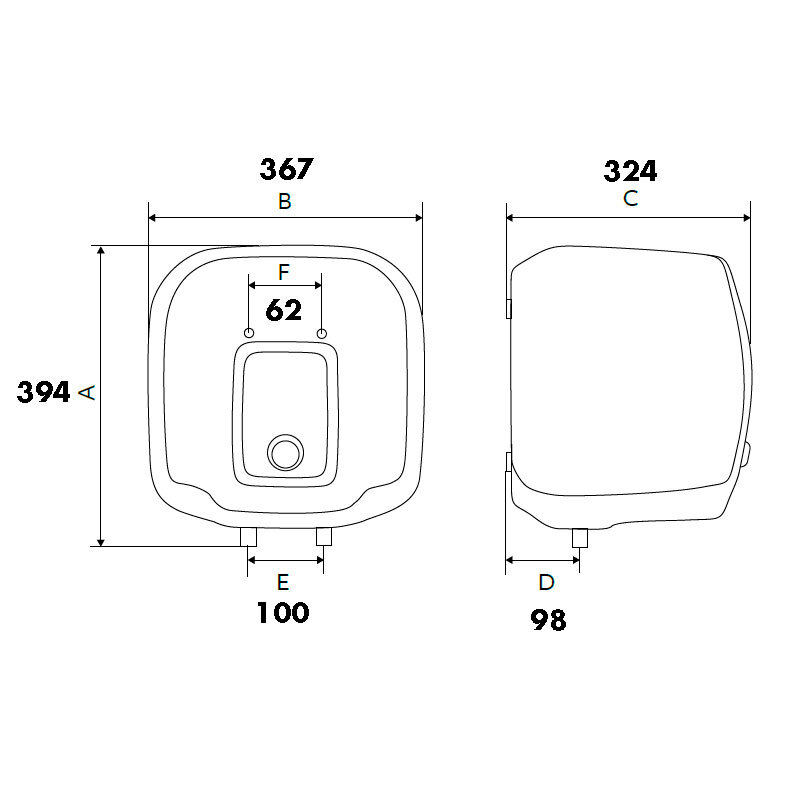 Termo eléctrico Edesa MINI 15 – 15 L, 1.500 W, Clase A