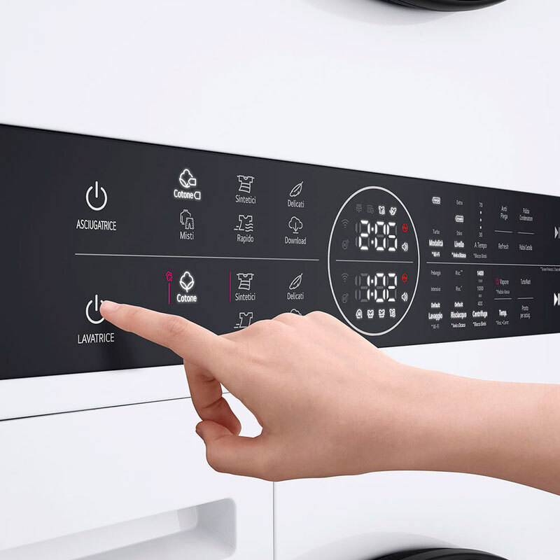 Torre de lavado y secado LG WT1210WWF – 12kg lavado 10kg secado, Motor Inverter AI, TurboWash360 y Vapor