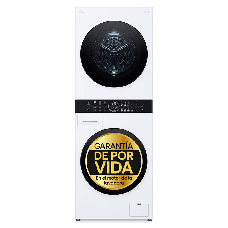 Torre de lavado y secado LG WT1210WWF – 12kg lavado 10kg secado, Motor Inverter AI, TurboWash360 y Vapor