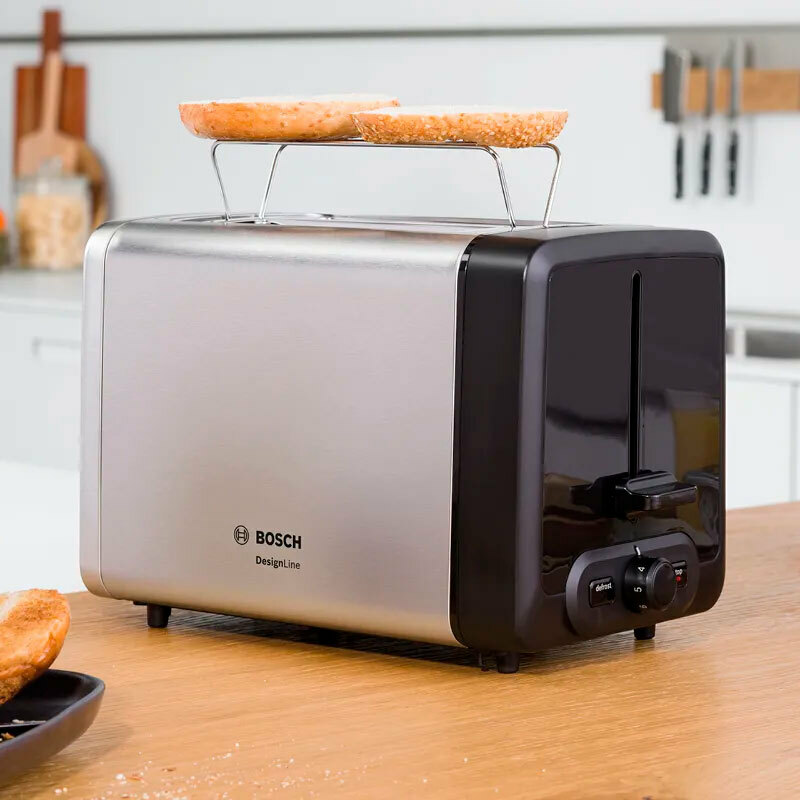 Tostadora Bosch TAT4P420 – Inox, 2 rebanadas, 970 W