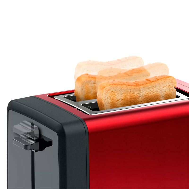 Tostadora Bosch TAT4P424 – Rojo, 2 ranuras, 970 W